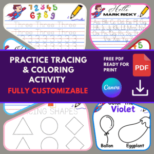 PRACTICE TRACING & COLORING ACTIVITY